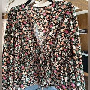 Floral V-Neck Women's Top